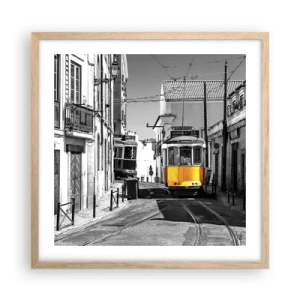 Plakát v rámu světlý dub - Duch Lisabonu - 50x50 cm