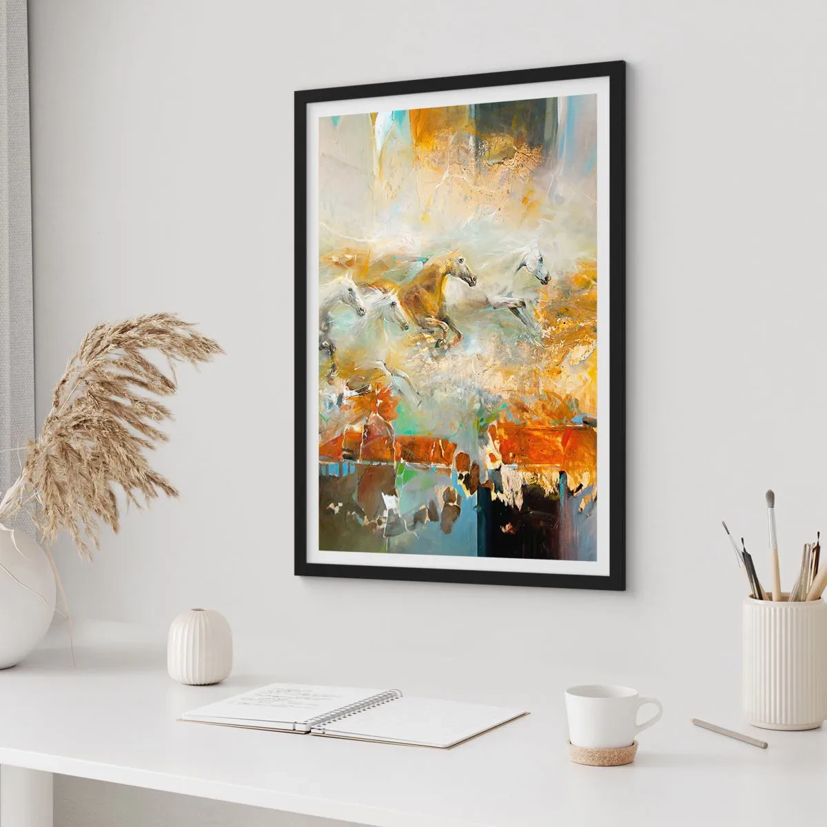 Plakát v černém rámu - Cválá světlem - 40x50 cm