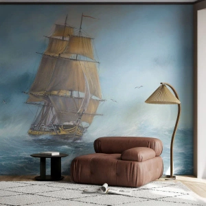 Fototapeta Standard Eco - Běžící po vlnách - Moře, Loď, Námořní - 500x350 cm
