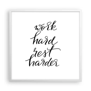 Plakát v bílém rámu - Životní rovnováha - 60x60 cm