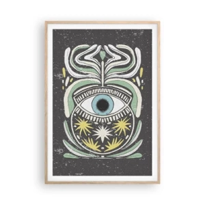 Plakát v rámu světlý dub - Kmenové rituály - 70x100 cm