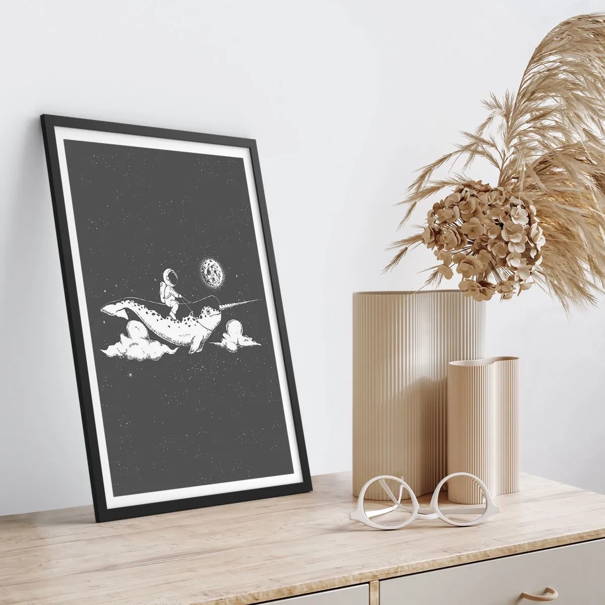 Plakát v černém rámu - Vesmírný jezdec - 30x40 cm