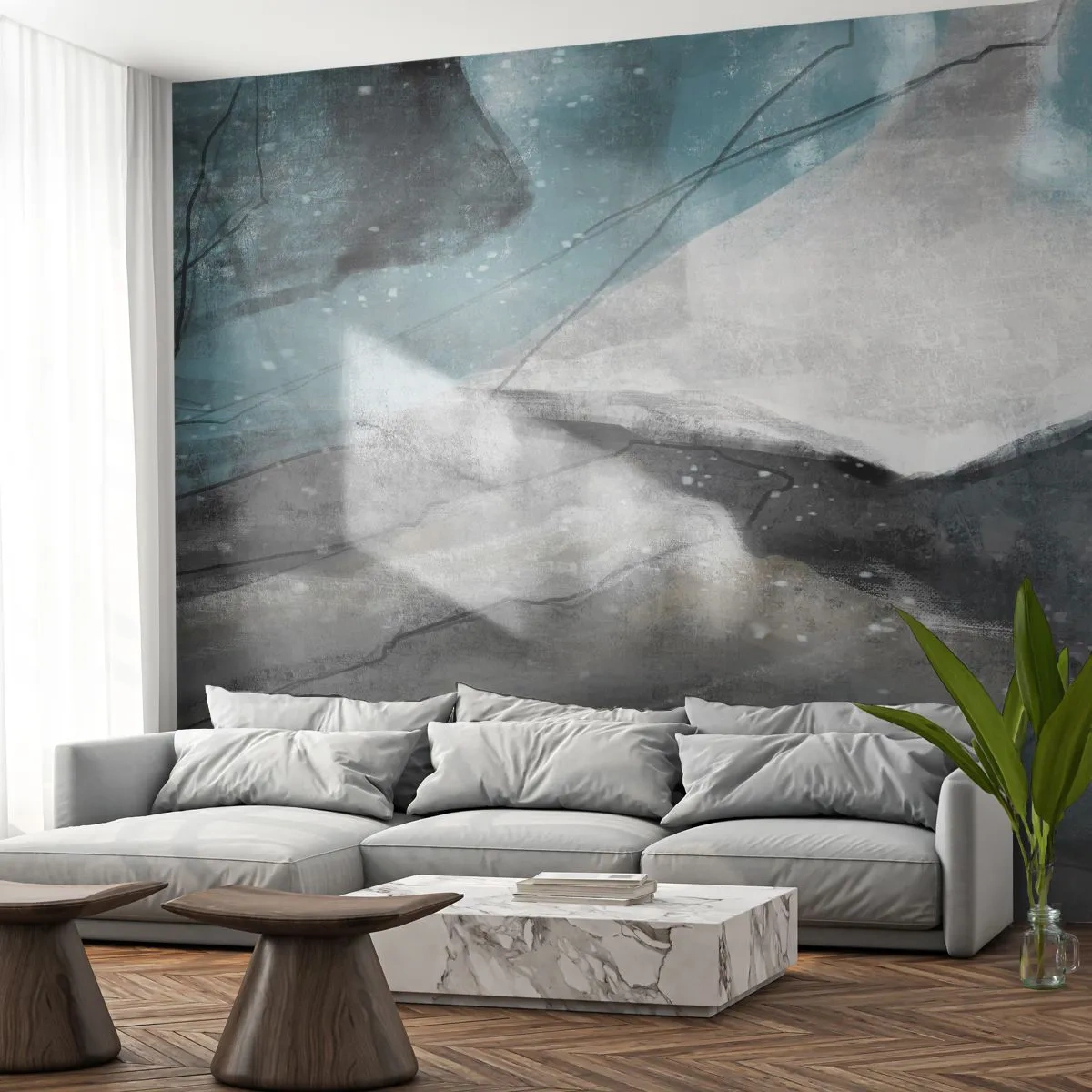 Fototapeta Premium Canvas - Abstrakce: skály a led - Minimalismus, Kus, Moderní - 250x175 cm