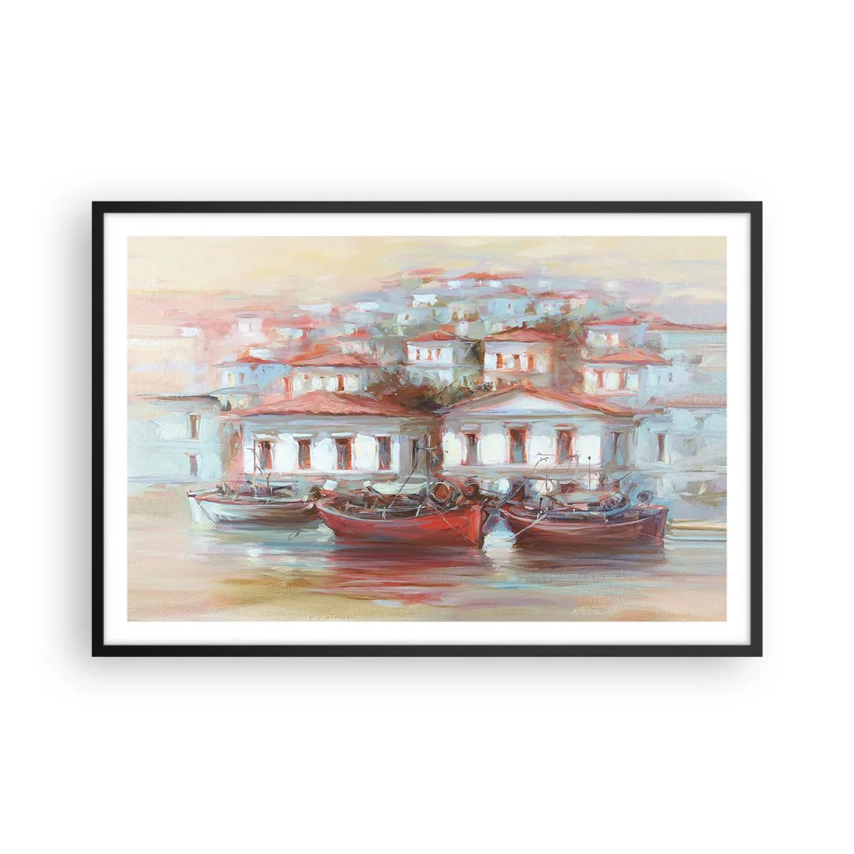 Plakát v černém rámu - Šťastné městečko - 91x61 cm