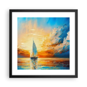 Plakát v černém rámu - Plavba ve zlatě - 40x40 cm