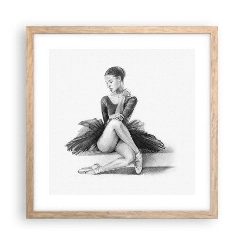 Plakát v rámu světlý dub - Okouzlená tancem - 40x40 cm