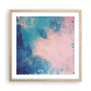 Plakát v rámu světlý dub - Modrá objetí - 50x50 cm