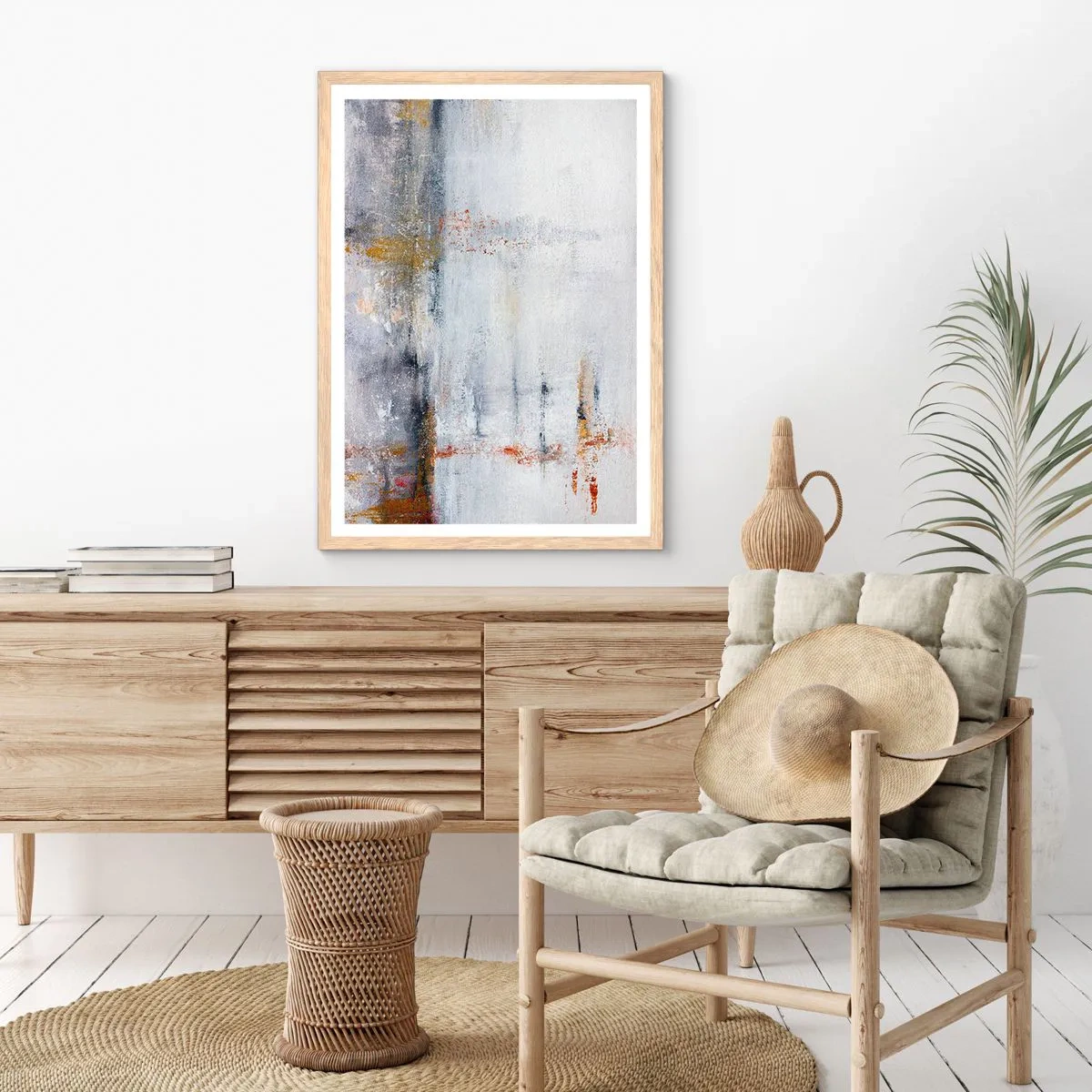 Plakát v rámu světlý dub - Za závojem vzduchu - 70x100 cm