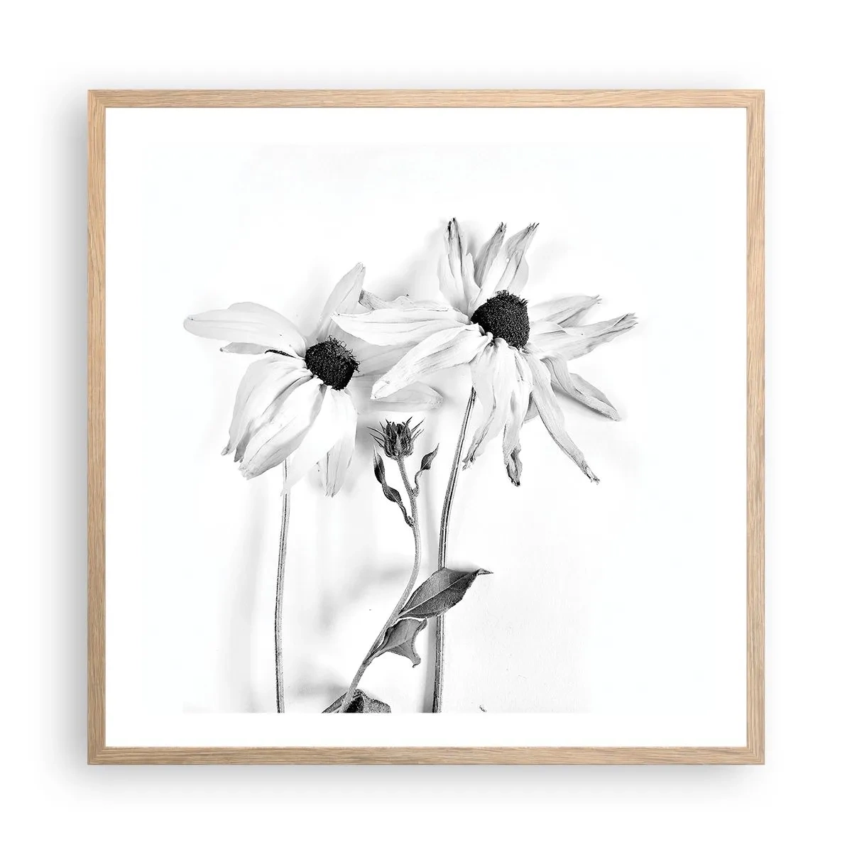 Plakát v rámu světlý dub - Nikdo nechce být sám - 60x60 cm