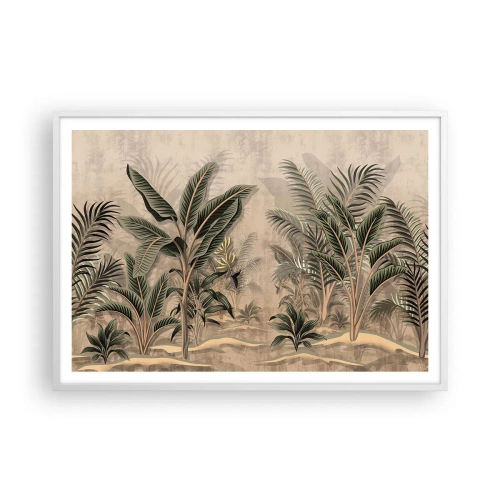 Plakát v bílém rámu - Rytina v koloniálním stylu - 100x70 cm