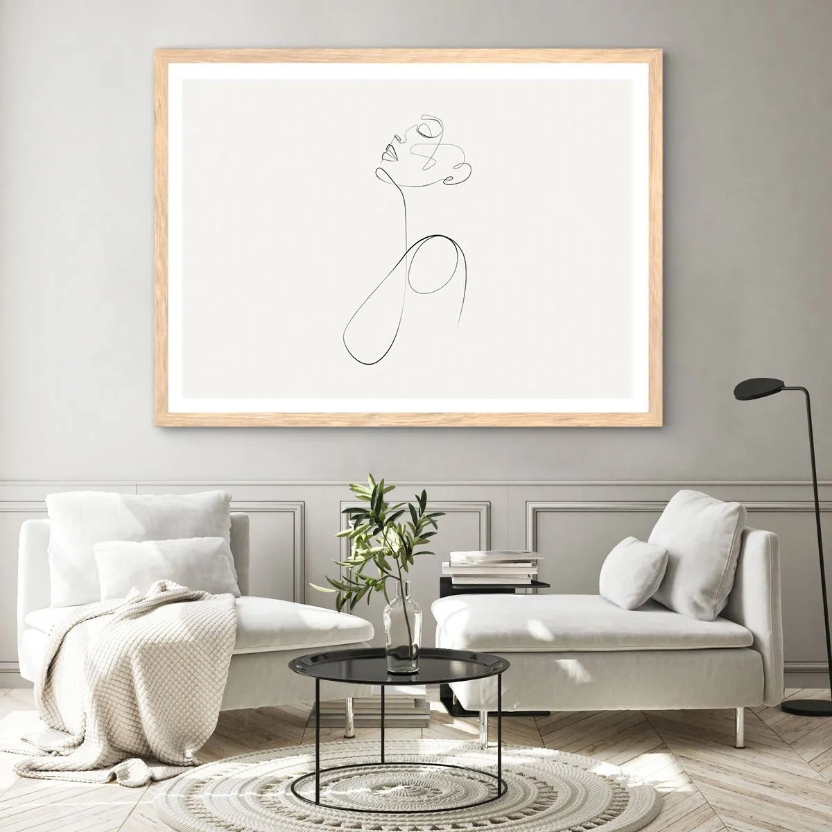 Plakát v rámu světlý dub - Zamotaná ve snech - 50x40 cm