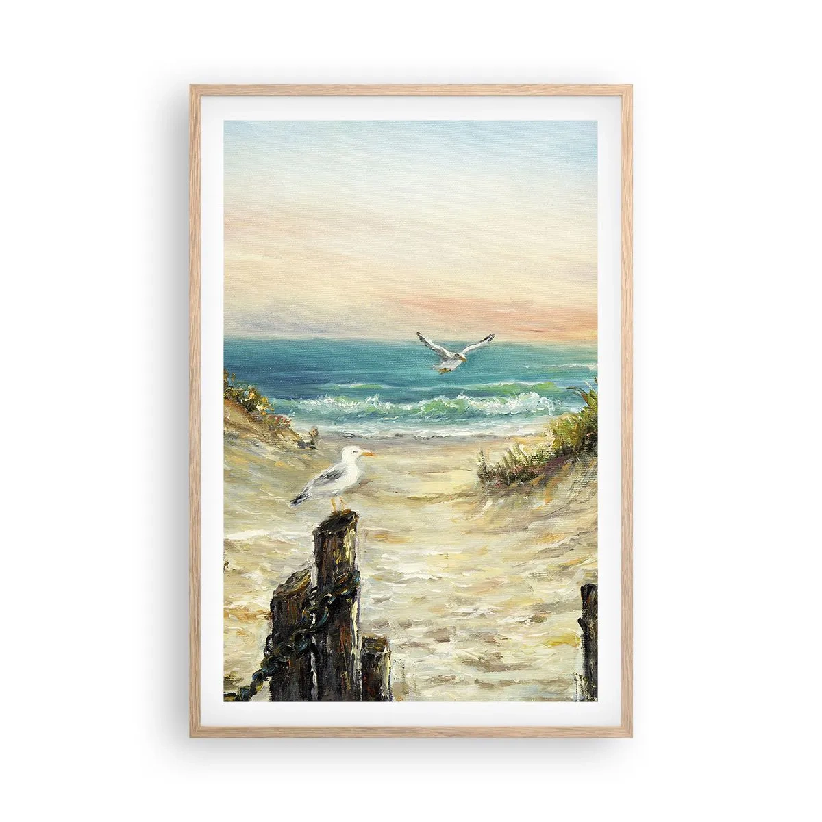 Plakát v rámu světlý dub - Bezvětří a samota - 61x91 cm