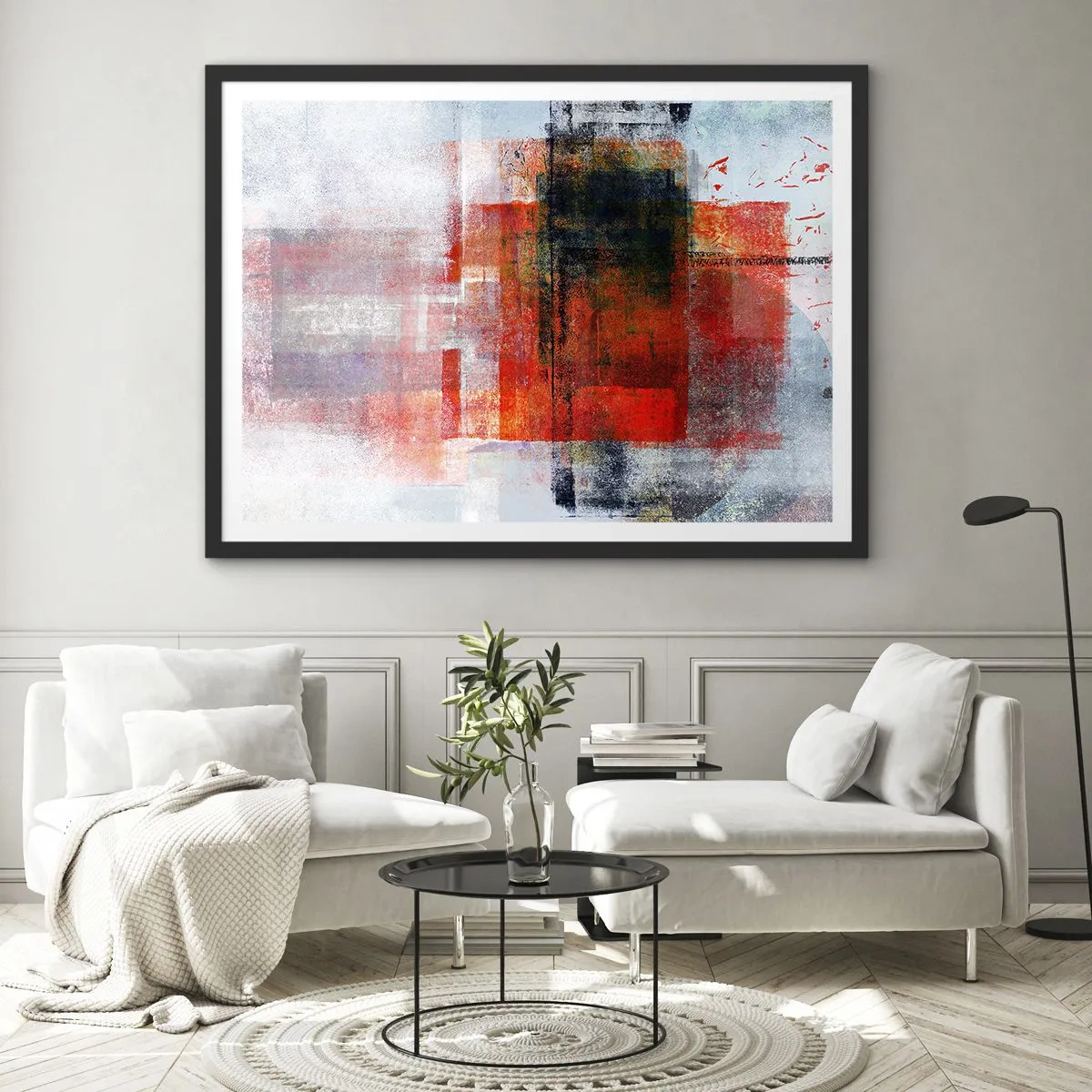 Plakát v černém rámu - Zářící kompozice - 70x50 cm