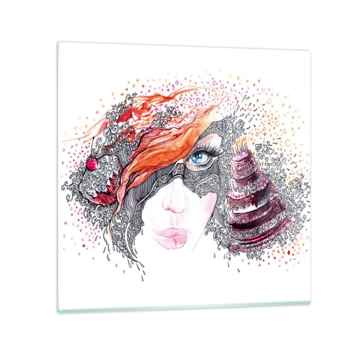 Obraz na skle - S ní je každý den svátek - 70x70 cm