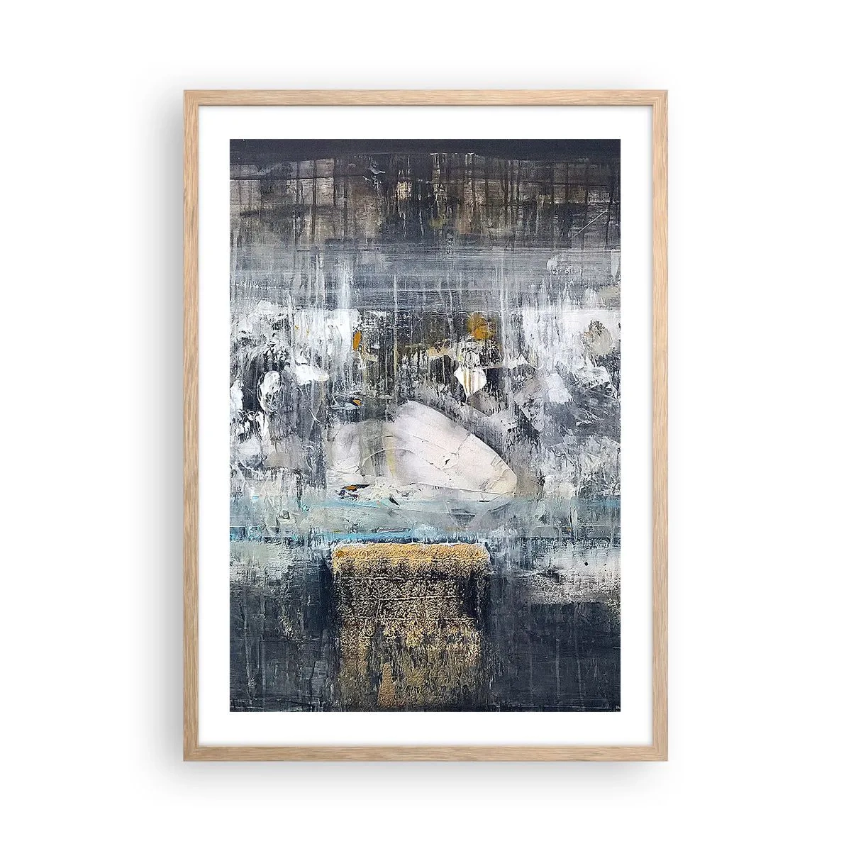 Plakát v rámu světlý dub - Jako na ledě, tak i na hroudě - 50x70 cm