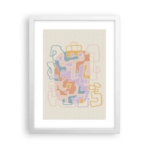 Plakát v bílém rámu - Labyrint – veselé dobrodružství - 30x40 cm
