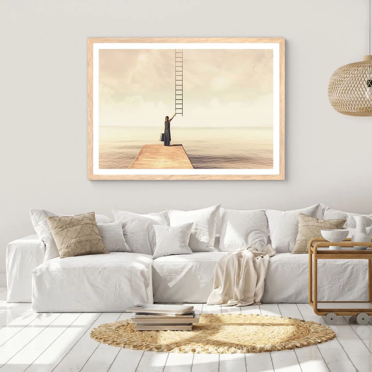 Plakát v rámu světlý dub - Magická cesta - 70x50 cm