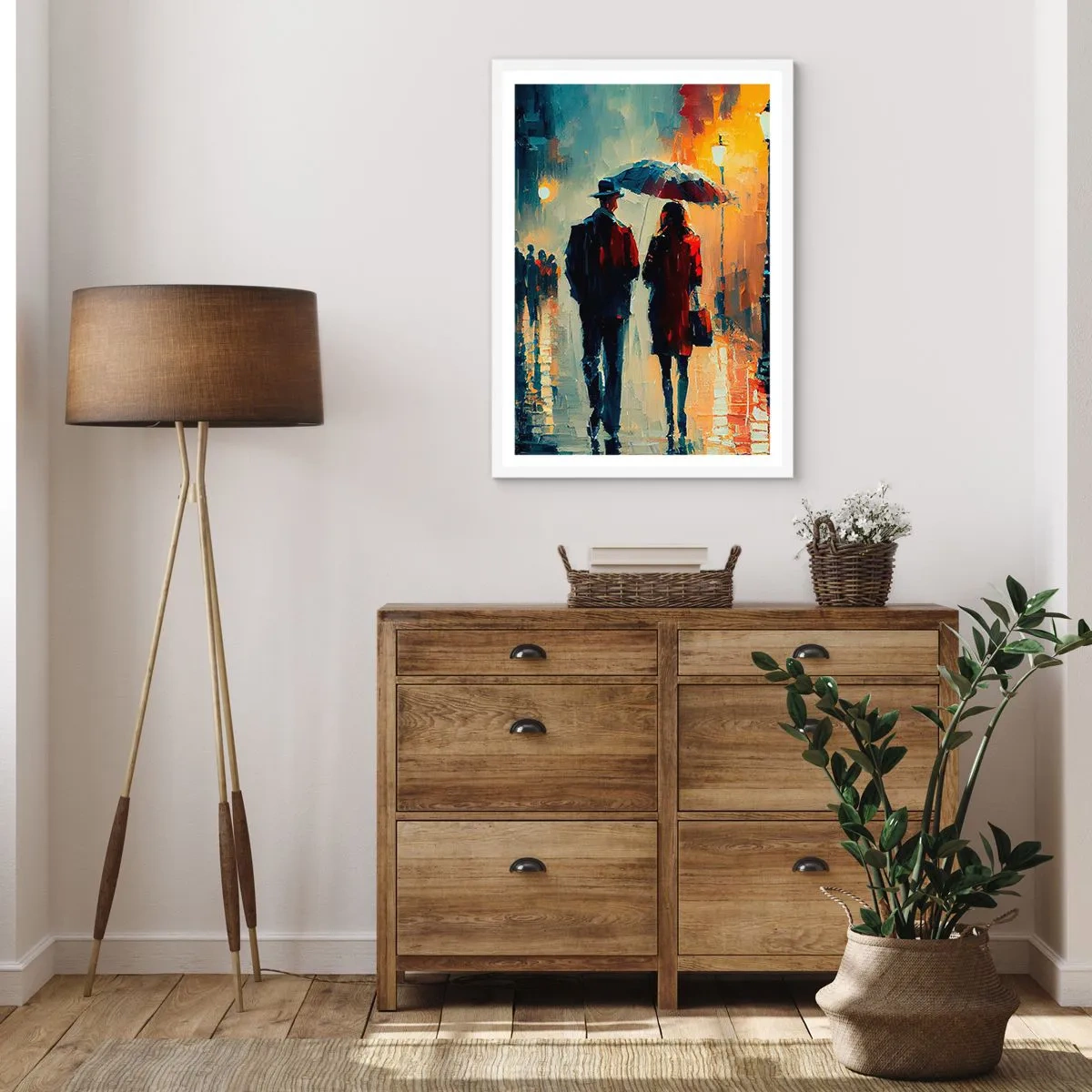 Plakát v bílém rámu - Městská love story - 40x50 cm
