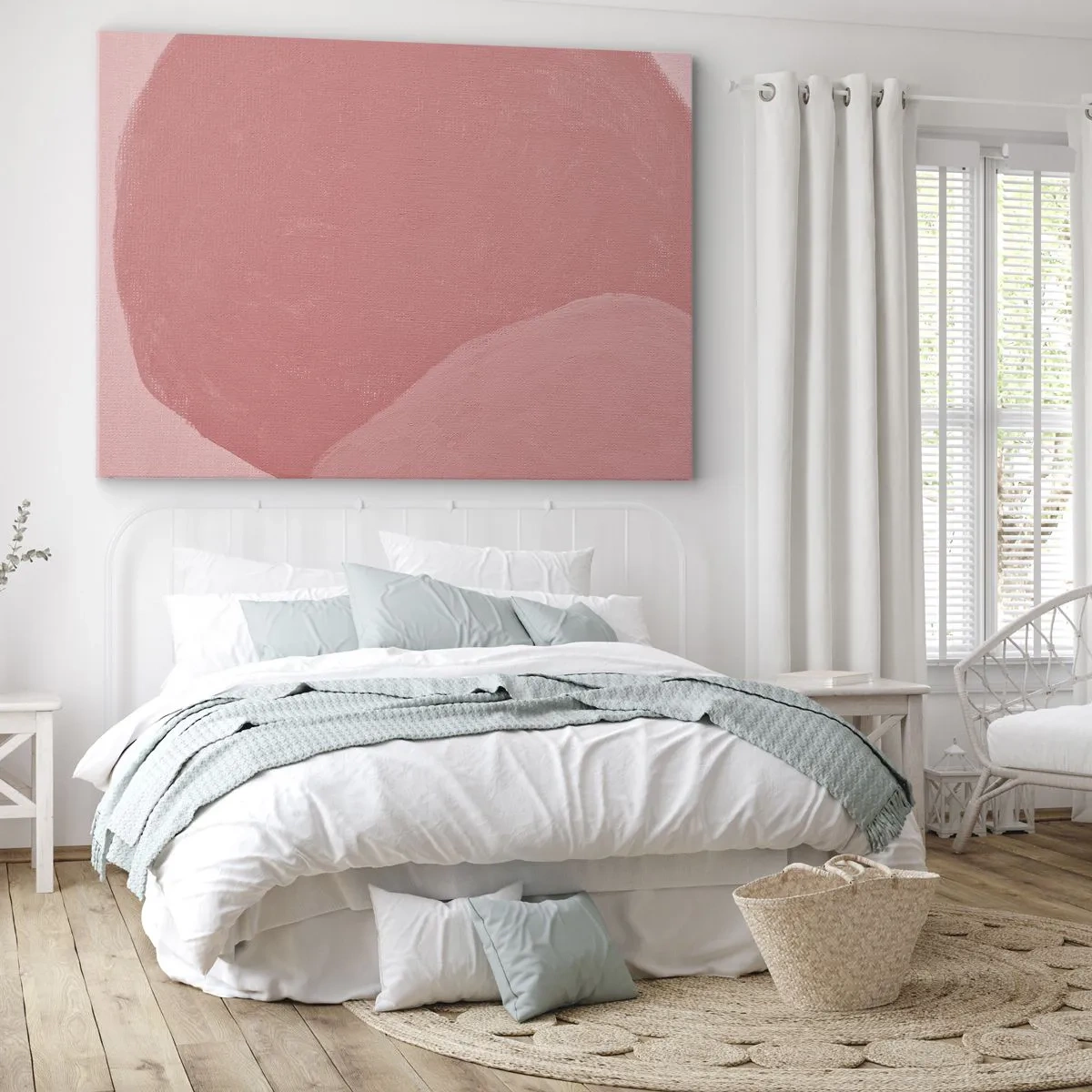 Obraz na plátně - Jemná abstrakce v odstínech růžové, organické formy a minimalismus - 70x50cm - Organická kompozice v růžové - Moderní nástěnná dekorace do obývacího pokoje a ložnice ARTTOR