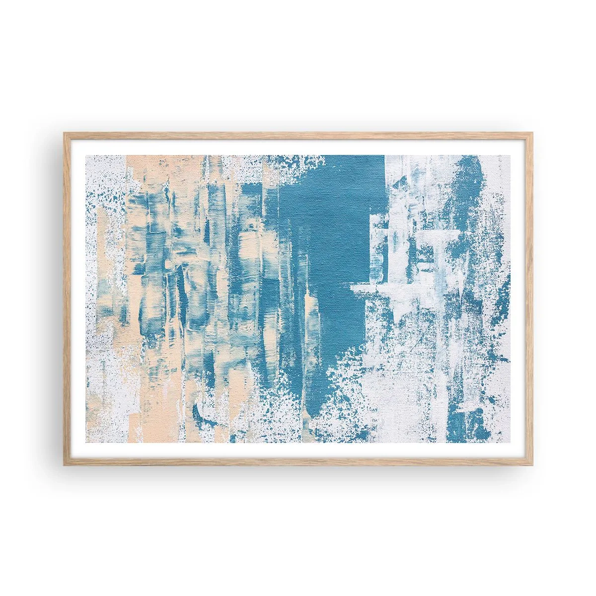 Plakát v rámu světlý dub - Přes rampouch - 100x70 cm