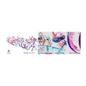 Vzor Fototapety Premium Sand - Sjezd Antimoto klubu - Jízdní kolo, Abstrakce, Grafika - 100x30 cm