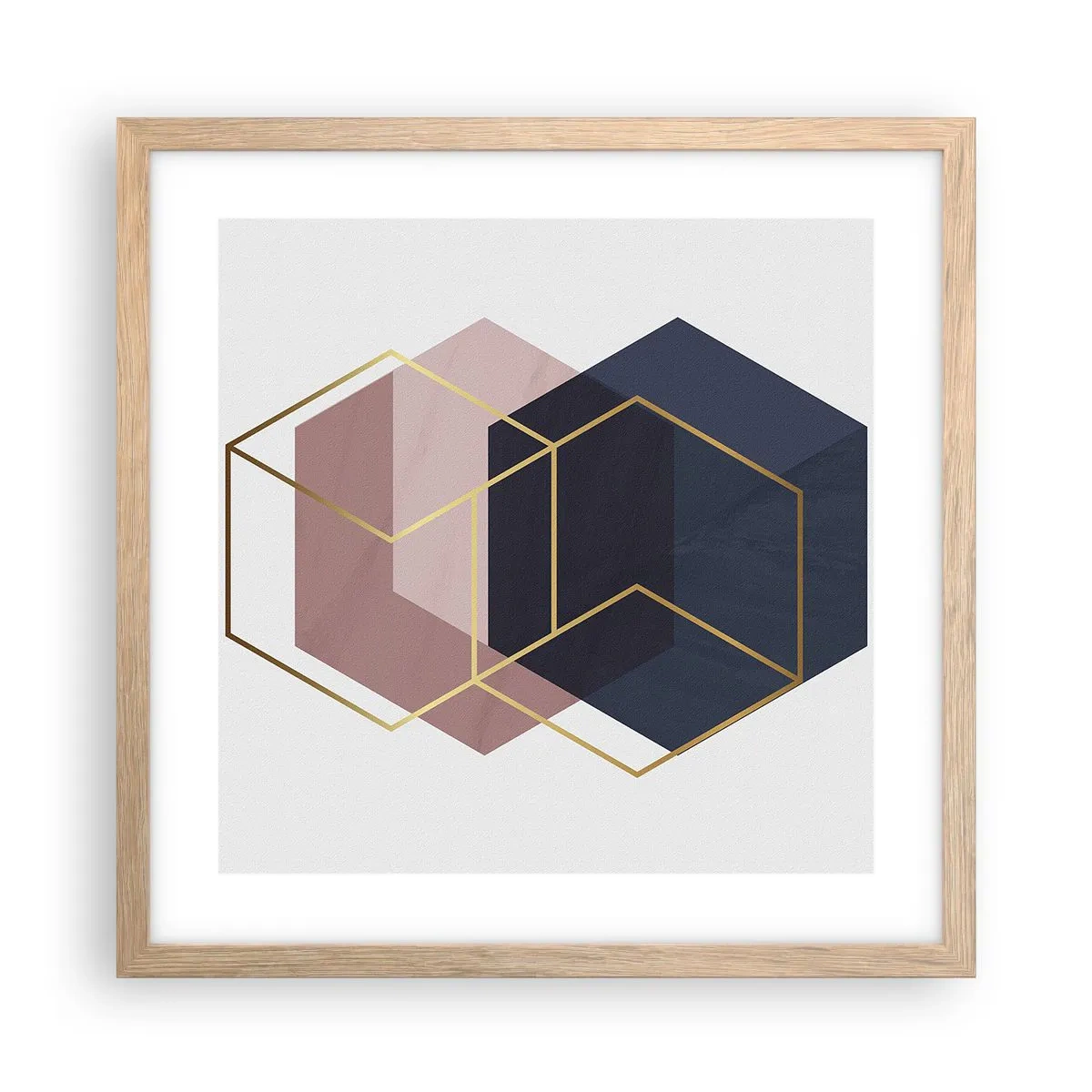 Plakát v rámu světlý dub - Síla jednoduchosti - 40x40 cm