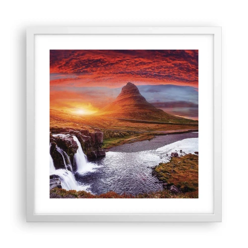 Plakát v bílém rámu - Pohled na Středozem - 40x40 cm