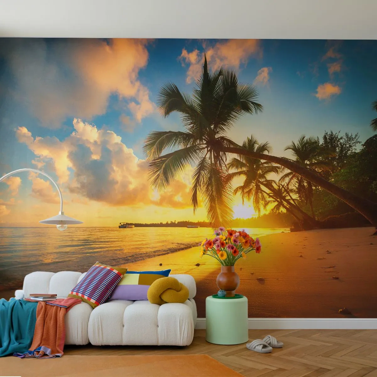 Fototapeta Premium Sand - Karibský sen - Krajina, Kokosová palma, Moře - 100x70 cm