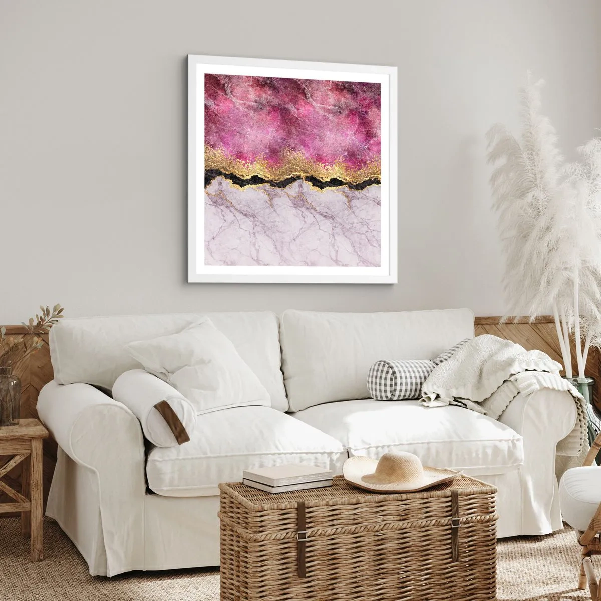 Plakát v bílém rámu - Na hranici - 40x40 cm