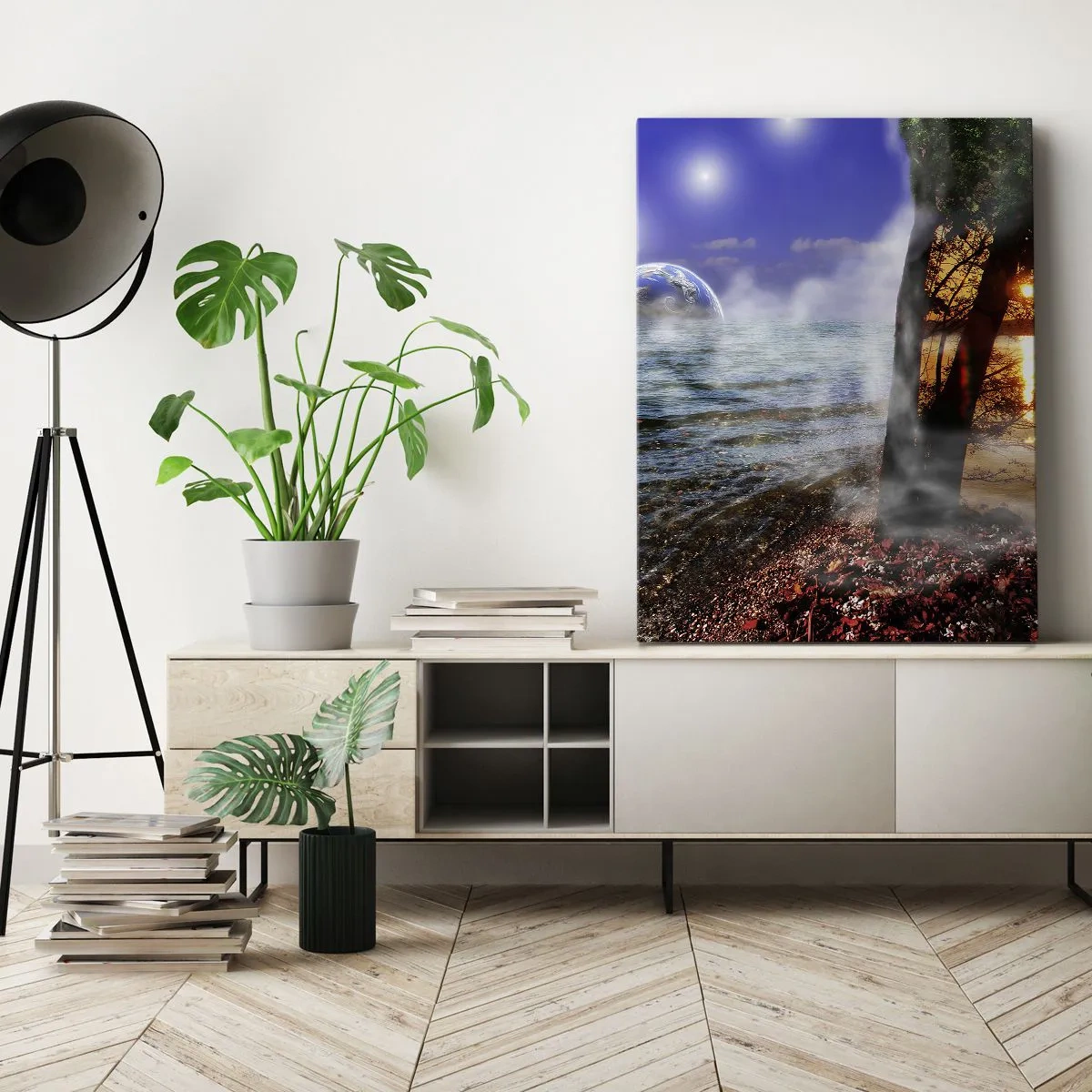 Obraz na plátně - Surrealistická krajina - jednota přírody - 50x70 cm