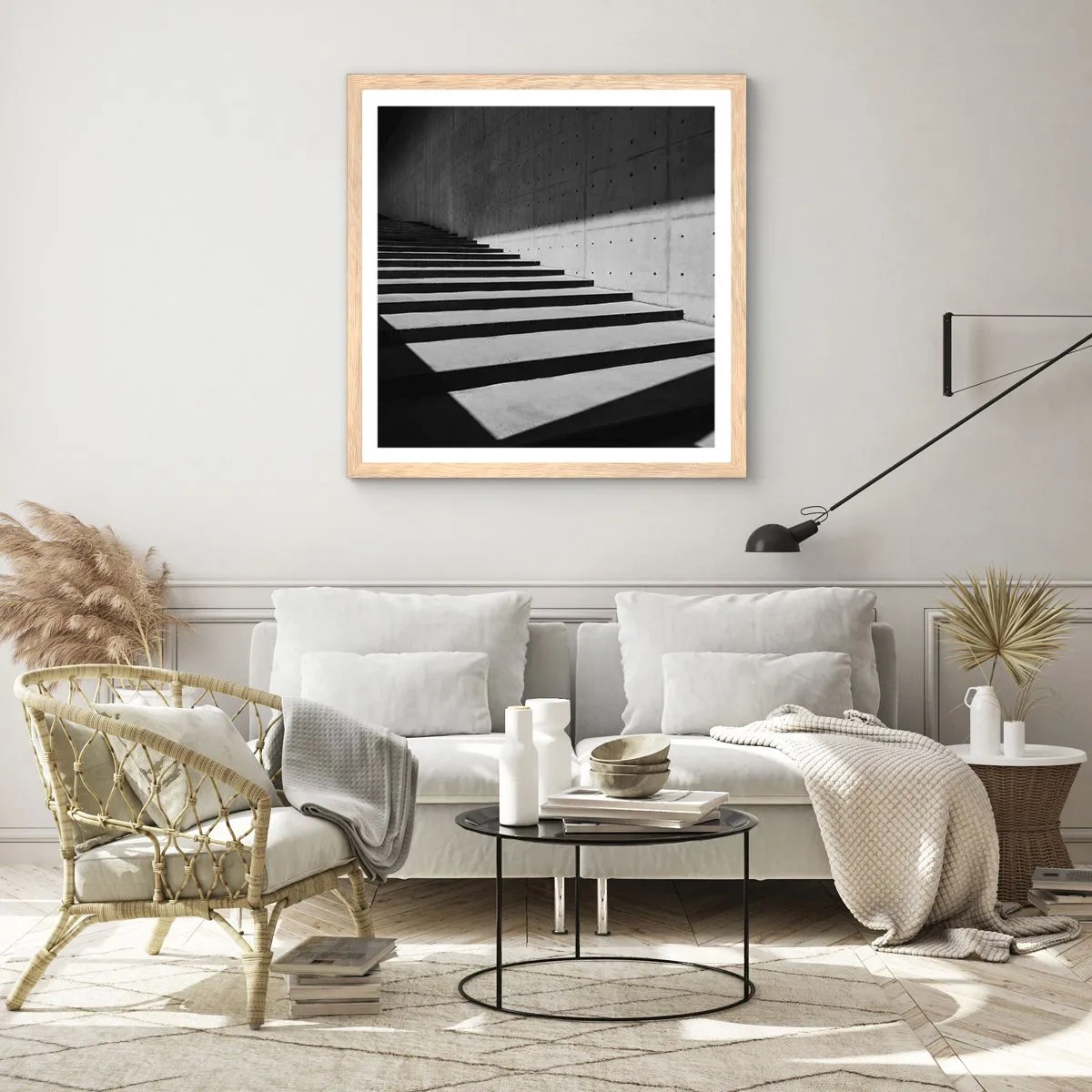 Plakát v rámu světlý dub - Syrová krása modernismu - 50x50 cm