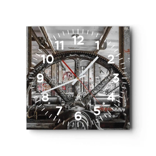 Nástěnné hodiny - Tajný život továrny - 40x40 cm