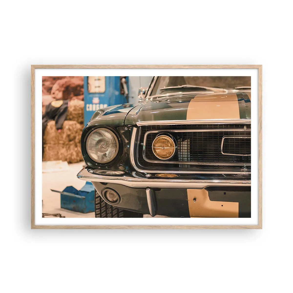 Plakát v rámu světlý dub - Setkání s legendou - 100x70 cm