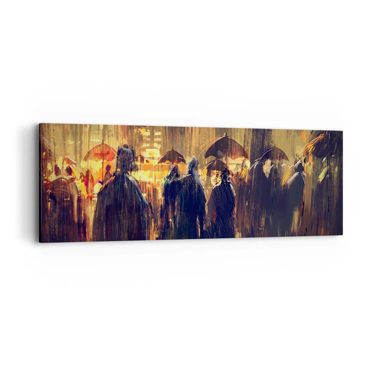 Obraz na plátně - Následovníci deště - 90x30 cm