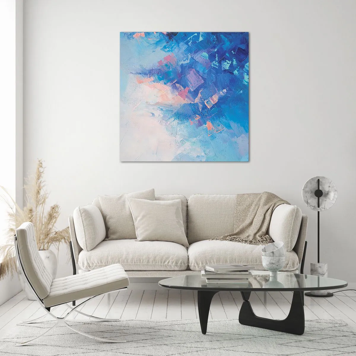 Obraz na skle - Zimní abstrakce - 70x70 cm