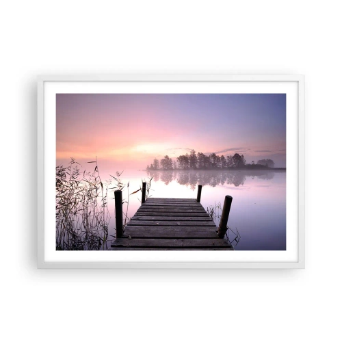 Plakát v bílém rámu - Z liliové mlhy… - 70x50 cm