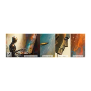 Vzor Fototapety Samolepicí Deluxe Sticker - Umění budoucnosti - Malování, Robot, Štětec - 100x30 cm