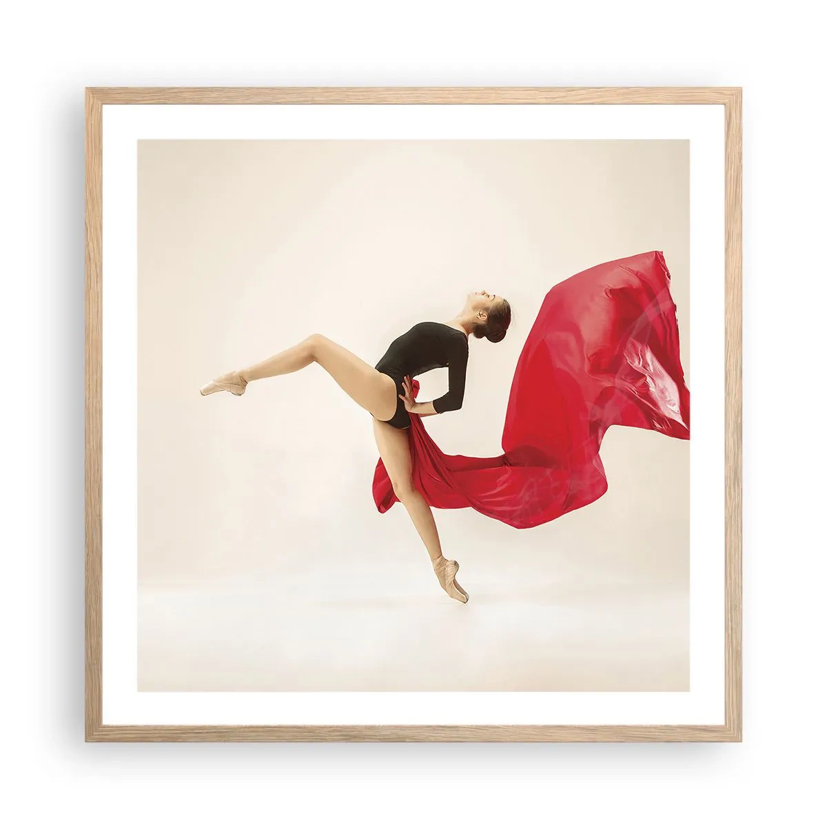 Plakát v rámu světlý dub - Červené a černé - 60x60 cm