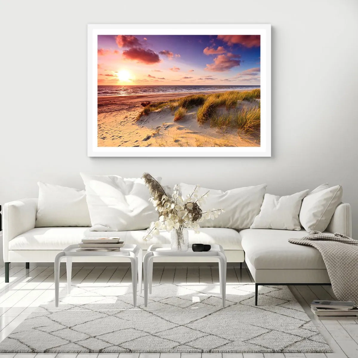 Plakát v bílém rámu - Už v létě voní vzduch - 100x70 cm