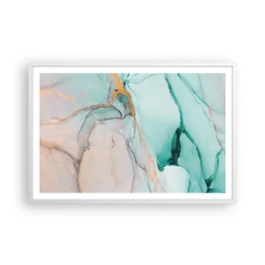 Plakát v bílém rámu - Tanec tvarů a barev - 91x61 cm