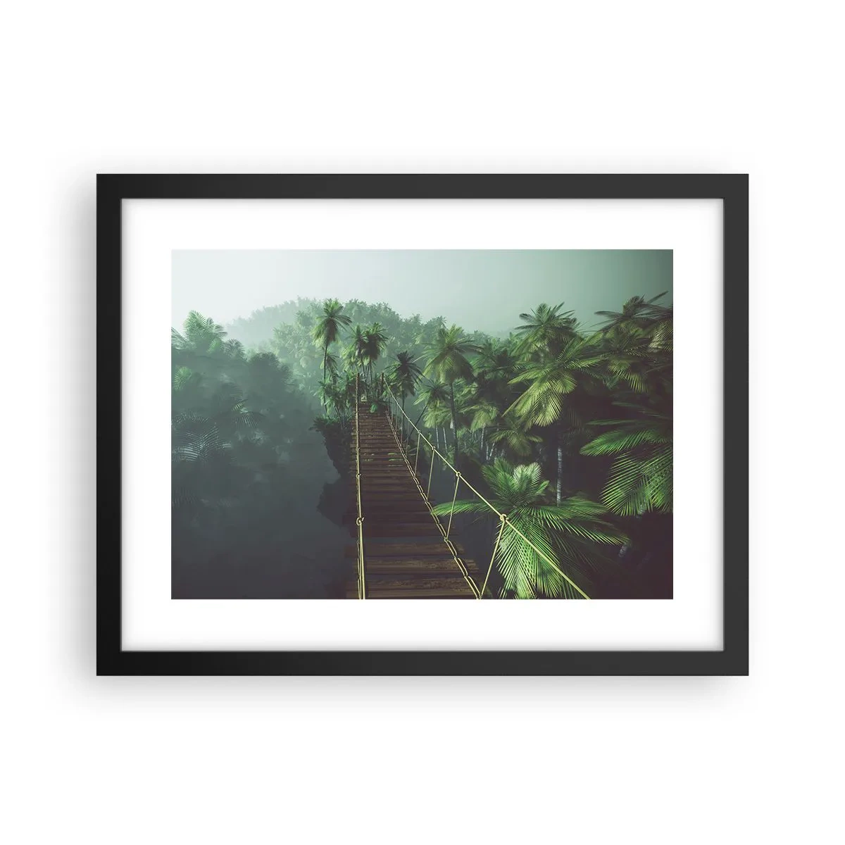 Plakát v černém rámu - U vodopádu zeleně - 40x30 cm