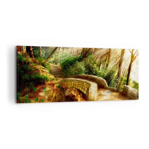 Obraz na plátně - Přímo z můstku v pohádkovém lese - 120x50 cm