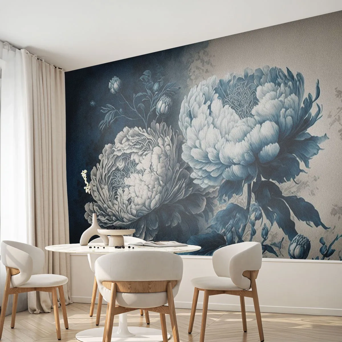 Fototapeta Premium Canvas - Shodný pár - Květiny, Klasický, Rokoko - 250x175 cm