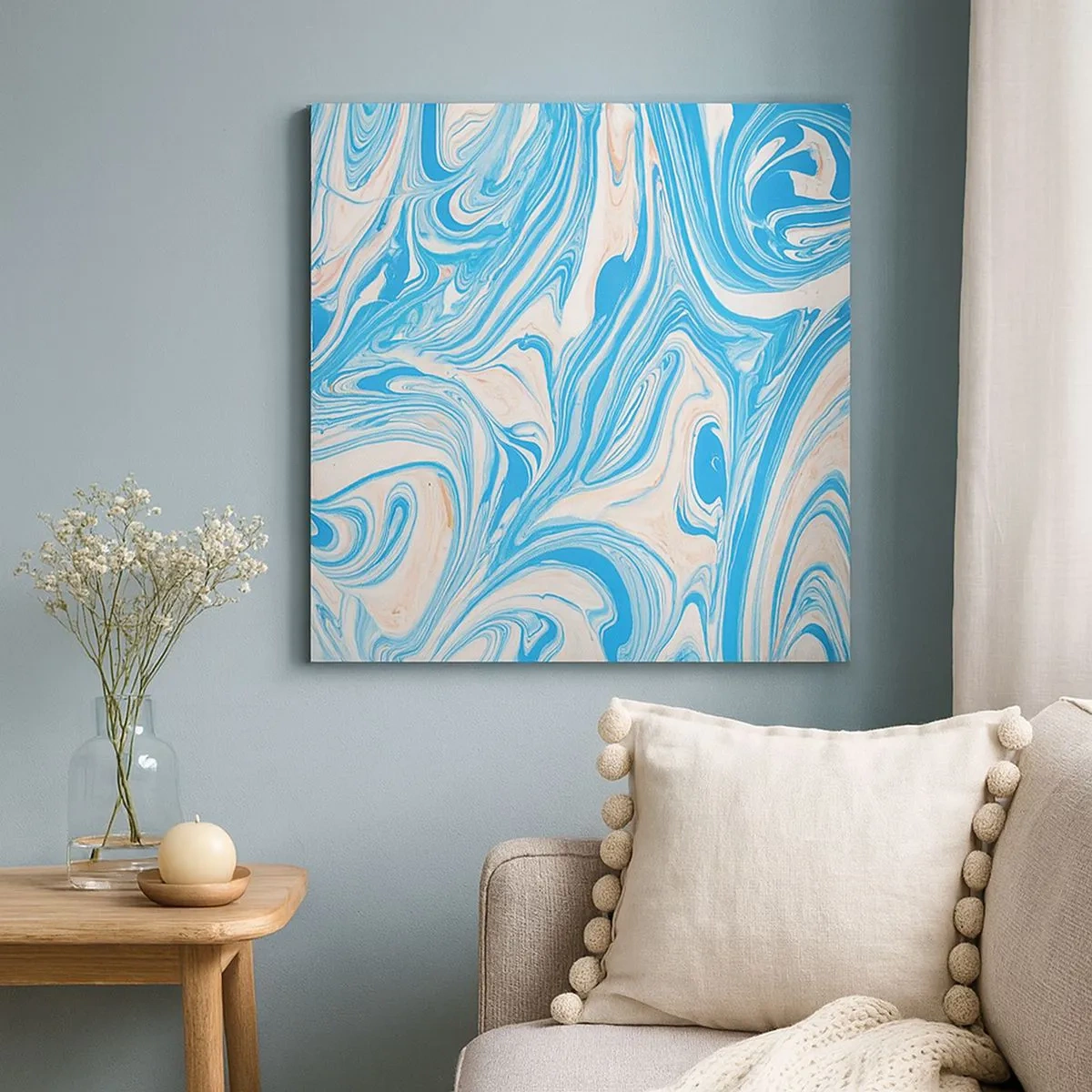 Obraz na plátně - Cákance v tyrkysu - 30x30 cm