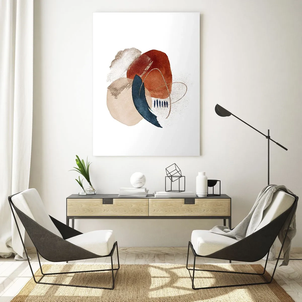 Obraz na skle - Oválná kompozice - 70x100 cm