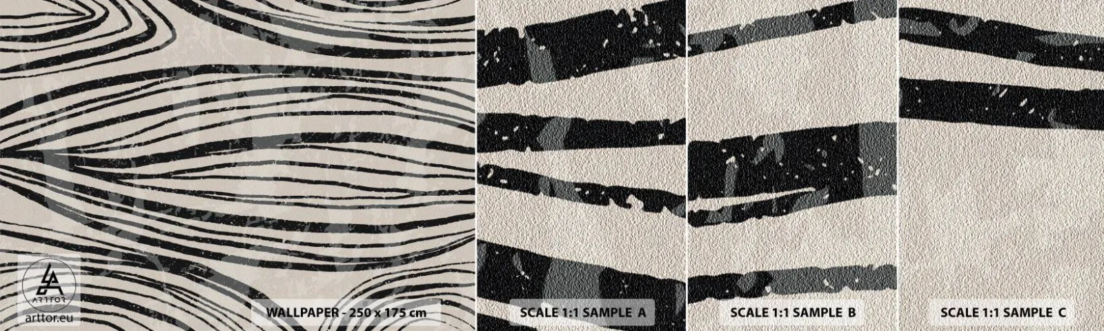 Vzor Fototapety Samolepicí Deluxe Sticker - Močál s liniemi - Abstrakce, Čáry, Moderní - 100x30 cm