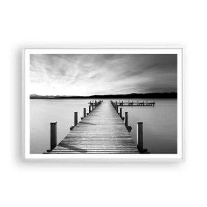Plakát v bílém rámu - U napajedla – klidu - 100x70 cm