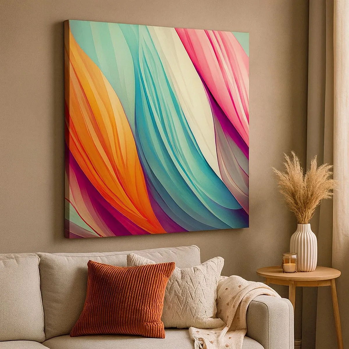 Obraz na plátně - Duhový uzel - 30x30 cm