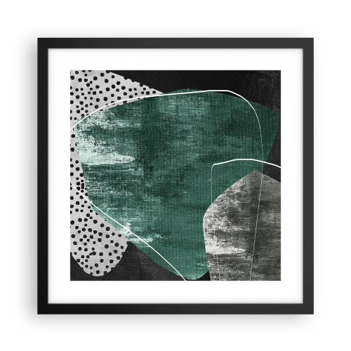 Plakát v černém rámu - Barevná abstrakce se zlatou vločkou - 40x40 cm