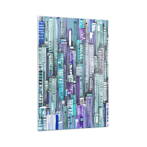 Obraz na skle - Zmodralé od nebe - 70x100 cm